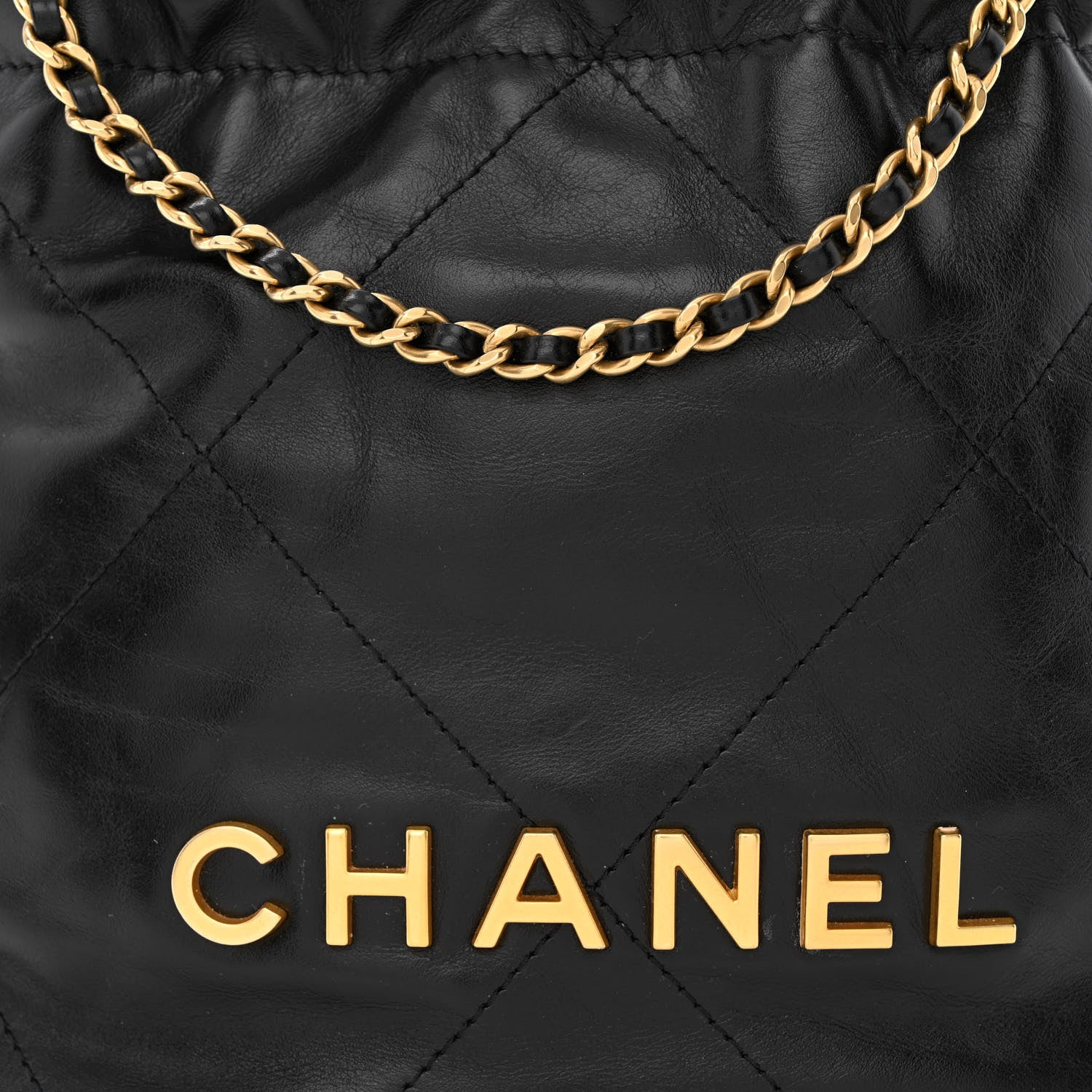 Chanel Shiny Calfskin Quilted Mini Chanel 22 Black 8 of 11