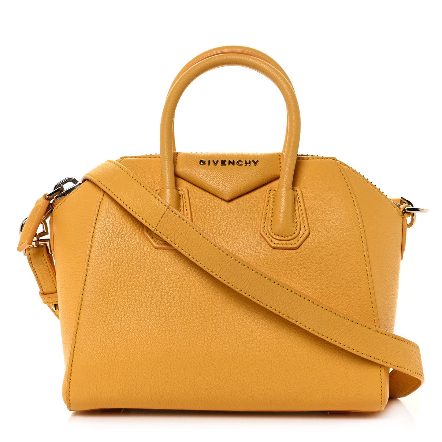 Sugar Goatskin Mini Antigona Dark Yellow