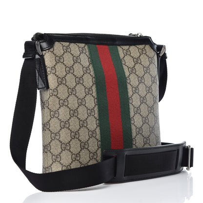 Gucci GG Supreme Monogram Web Messenger Bag Black 3 of 10
