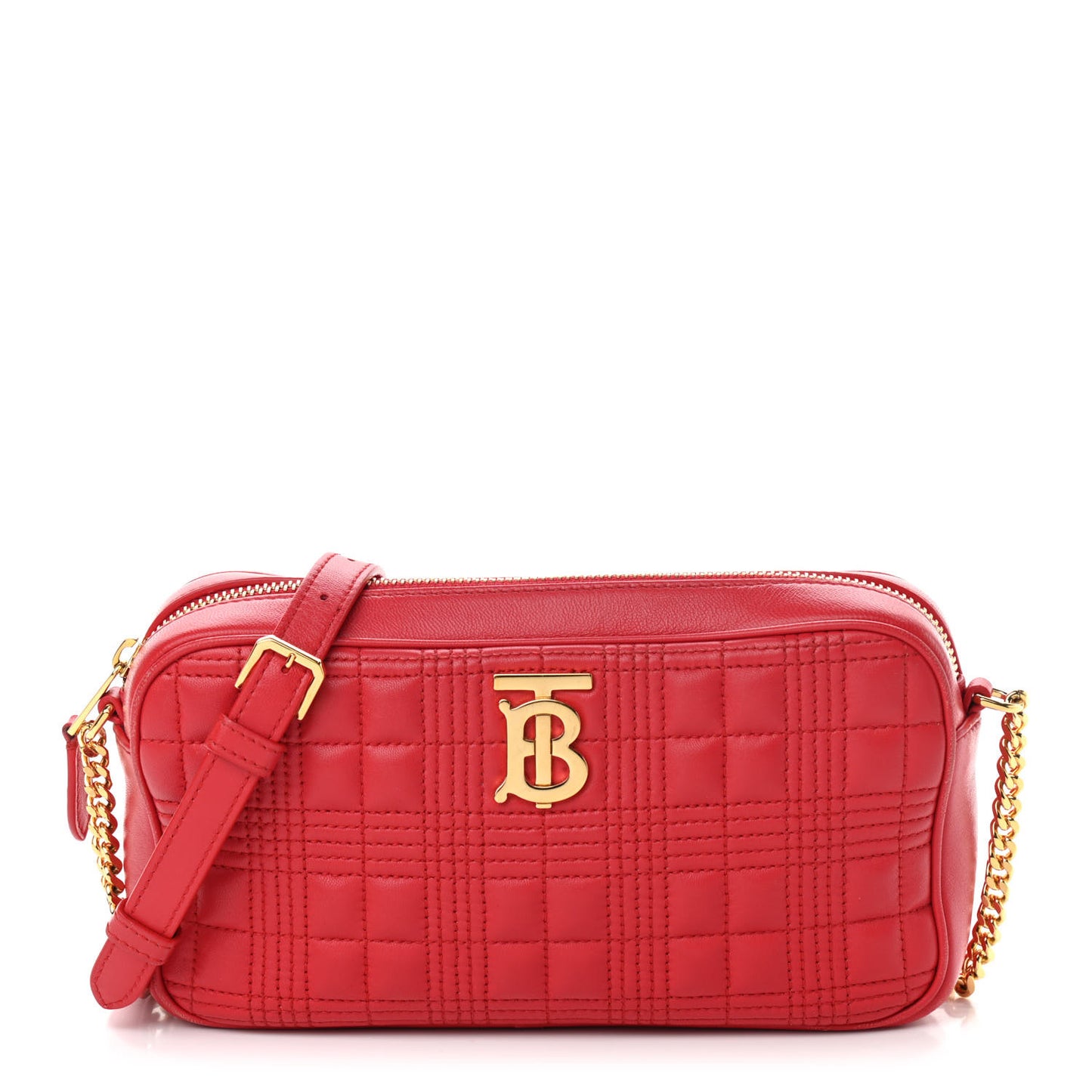 Lambskin Quilted Camera Bag Bright Red