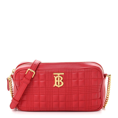 Burberry Lambskin Quilted Camera Bag Bright Red 1 of 13