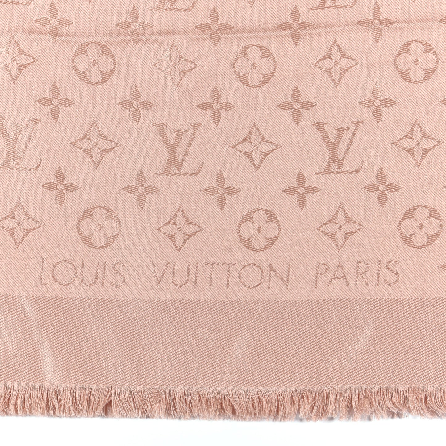Silk Wool Monogram Shawl Rose