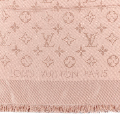 Louis Vuitton Silk Wool Monogram Shawl Rose 4 of 6