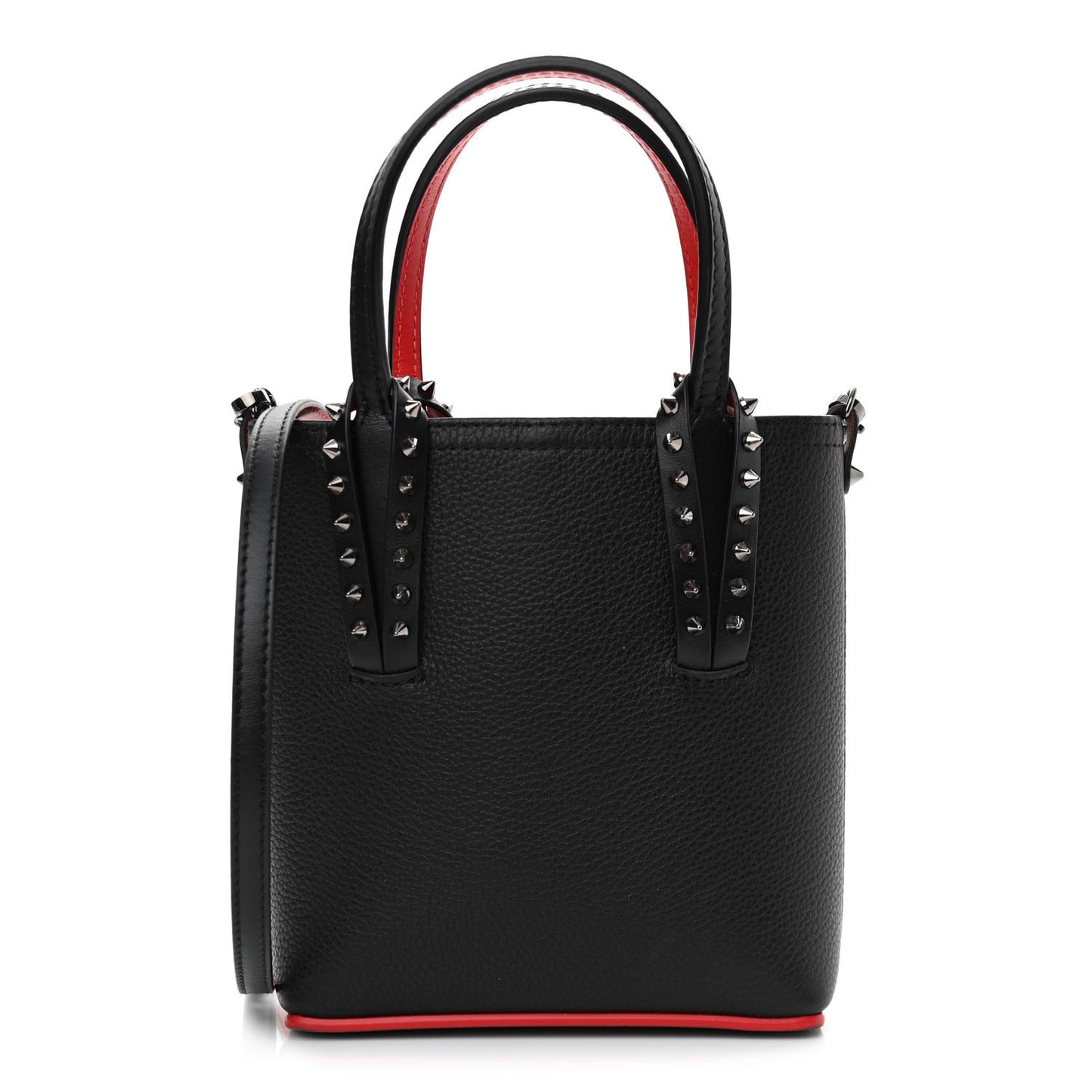 Calfskin Spikes Mini North South Cabata Tote Black