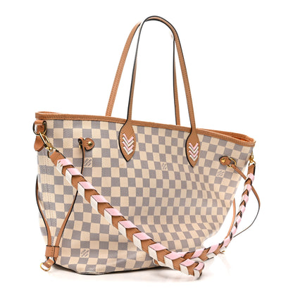 Louis Vuitton Damier Azur Braided Neverfull MM Orange 3 of 15