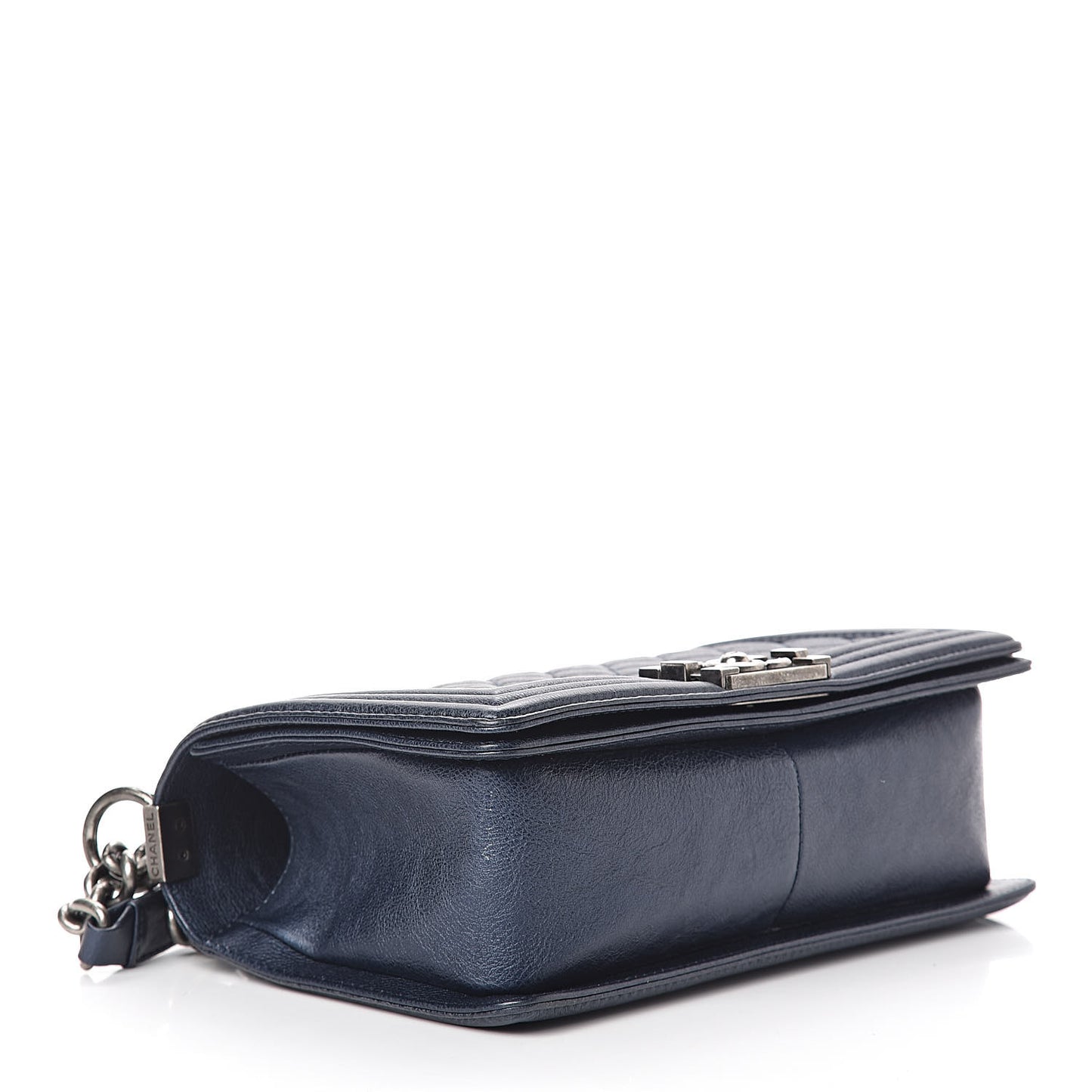 Calfskin Quilted Medium Boy Flap Dark Navy