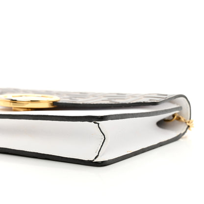 Fendi Vitello Cruise F is Fendi FF 1974 Embossed Medium Envelope Wallet On Chain Optical White Maya Black 9 of 11