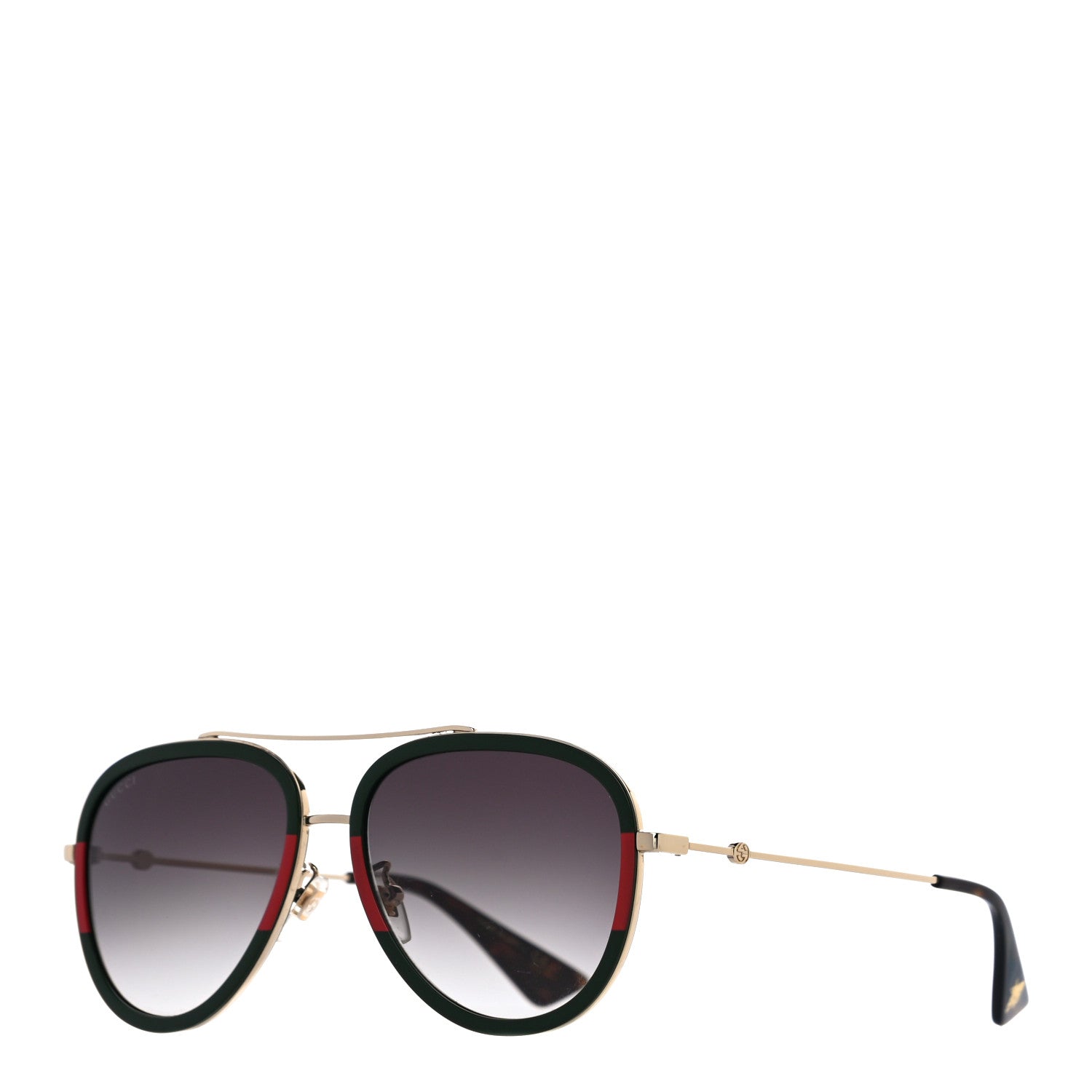 Gucci Web Aviator Sunglasses GG0062S Green Red 1 of 7