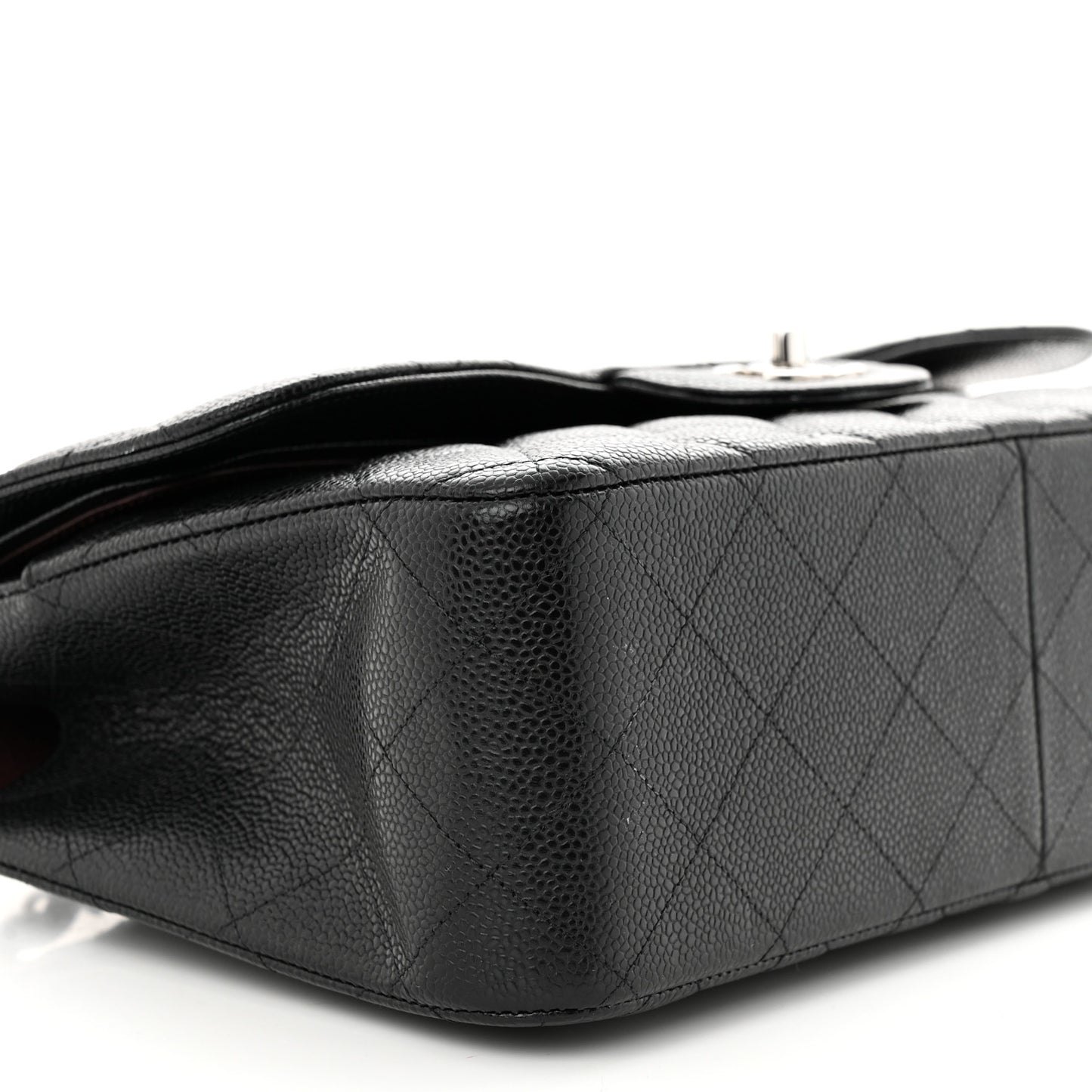 Caviar Quilted Jumbo Double Flap Black