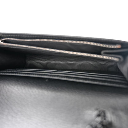 Gucci Dollar Calfskin Enamel Monochrome Mini GG Marmont Chain Wallet Black 5 of 11