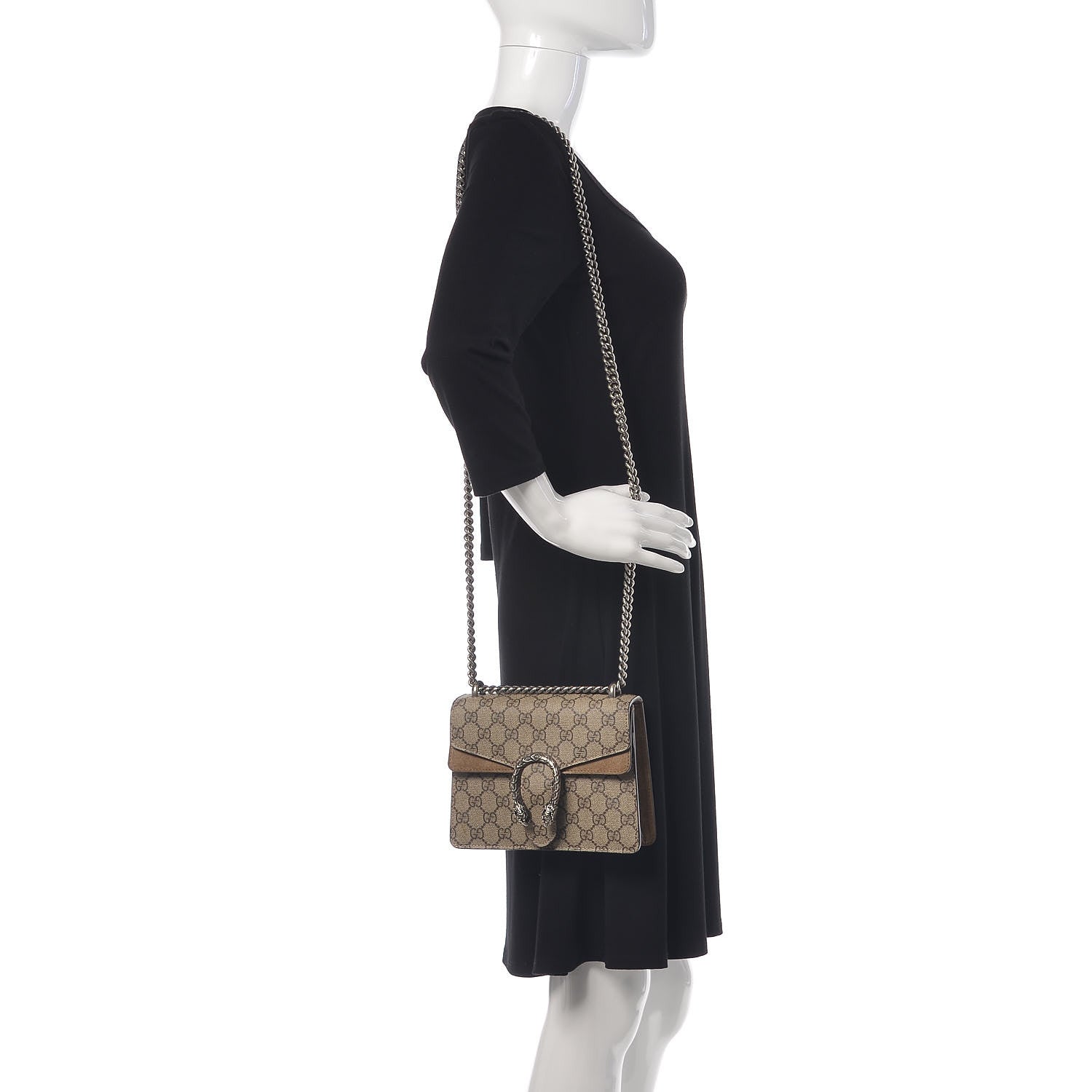Gucci GG Supreme Monogram Mini Dionysus Shoulder Bag Taupe 3 of 12