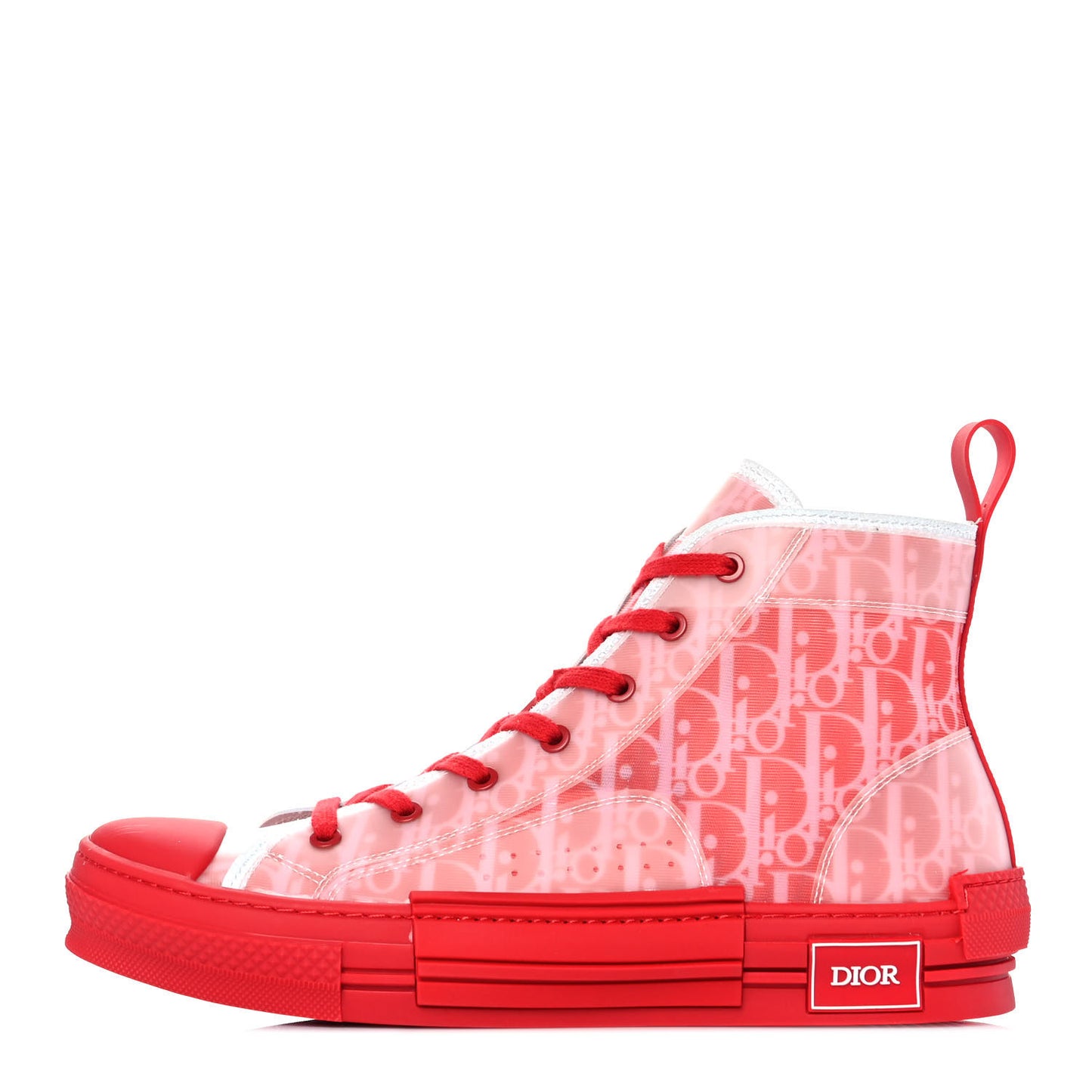 Technical Canvas Oblique Mens B23 High Top Sneakers 46 Red