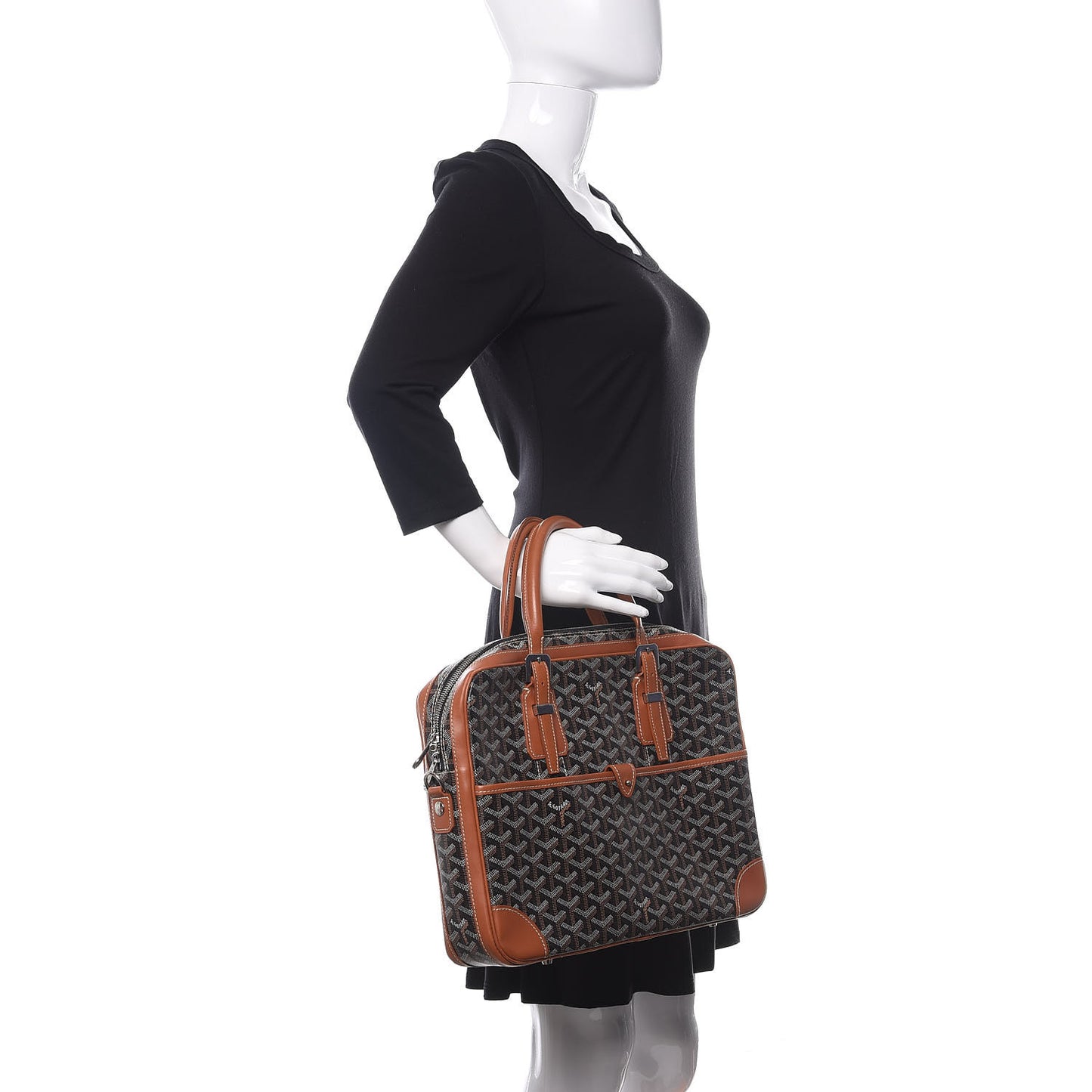 Goyardine Ambassade PM Briefcase Black Gold