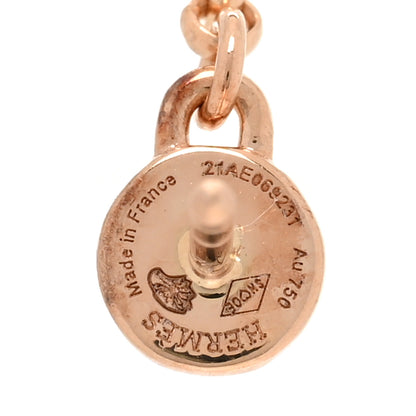 Hermes 18K Rose Gold Diamond Kelly Clochette Drop Earrings 4 of 5
