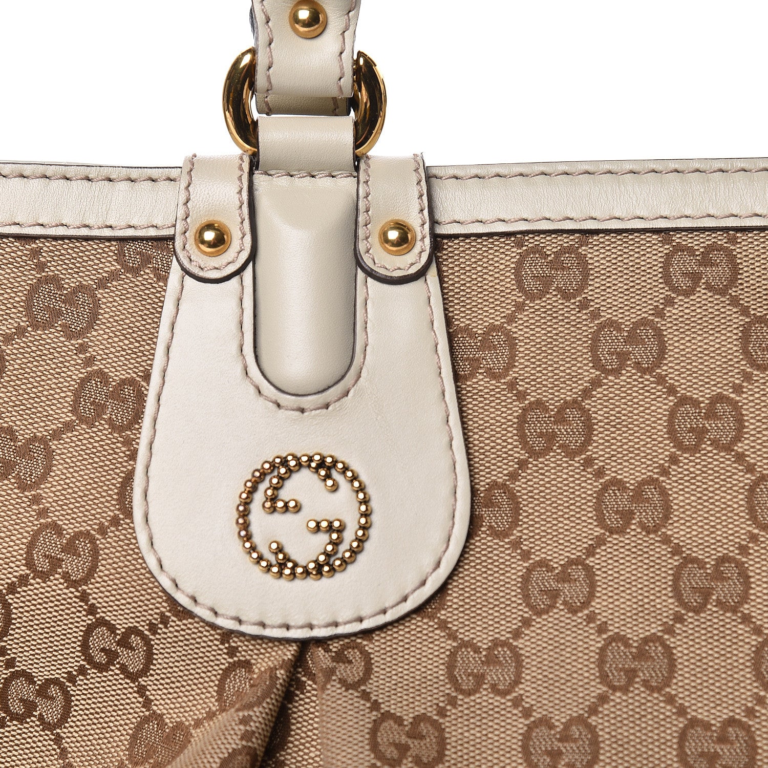 Gucci Monogram Medium Scarlett Studded Tote Off White 10 of 14