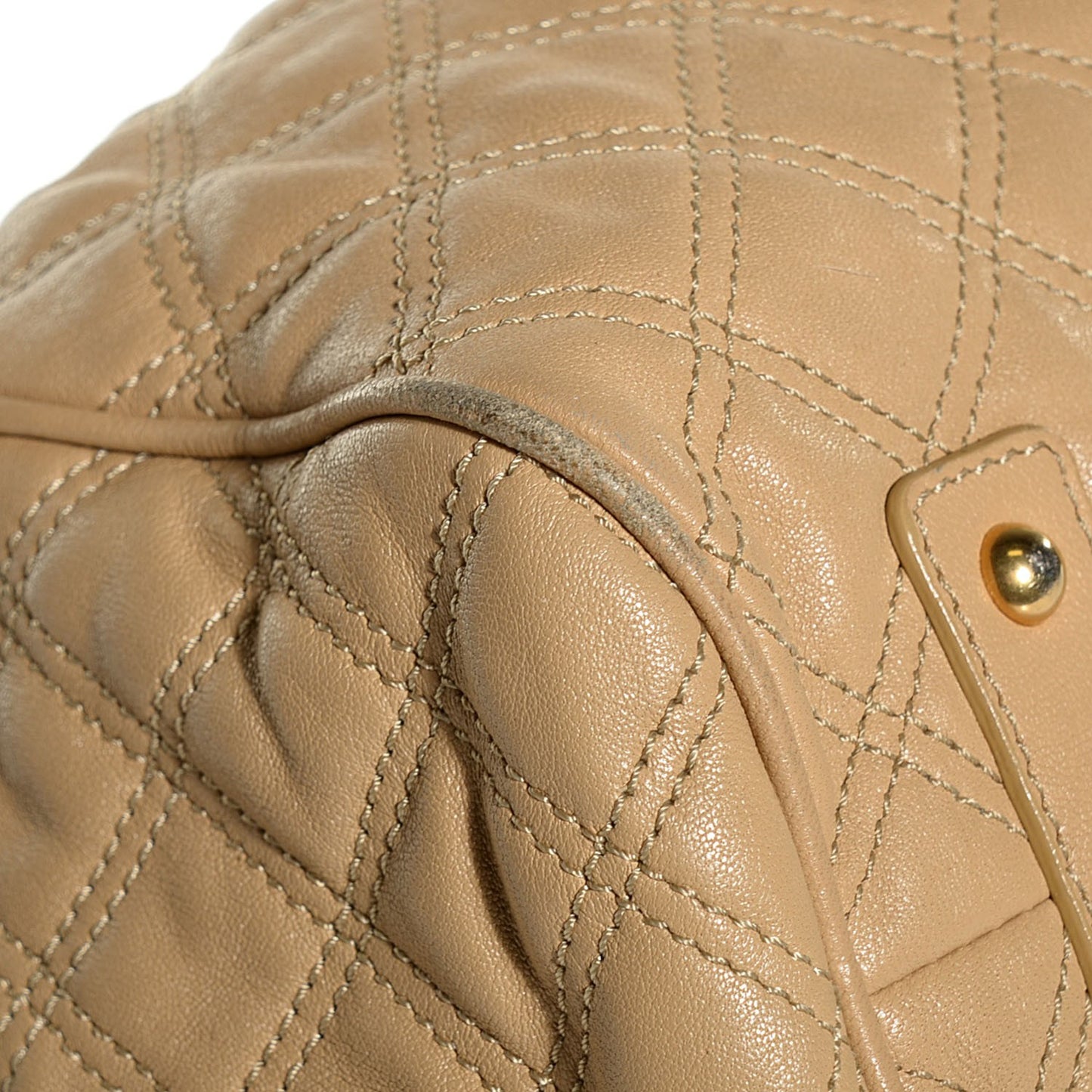 Calfskin Quilted Stam Camel