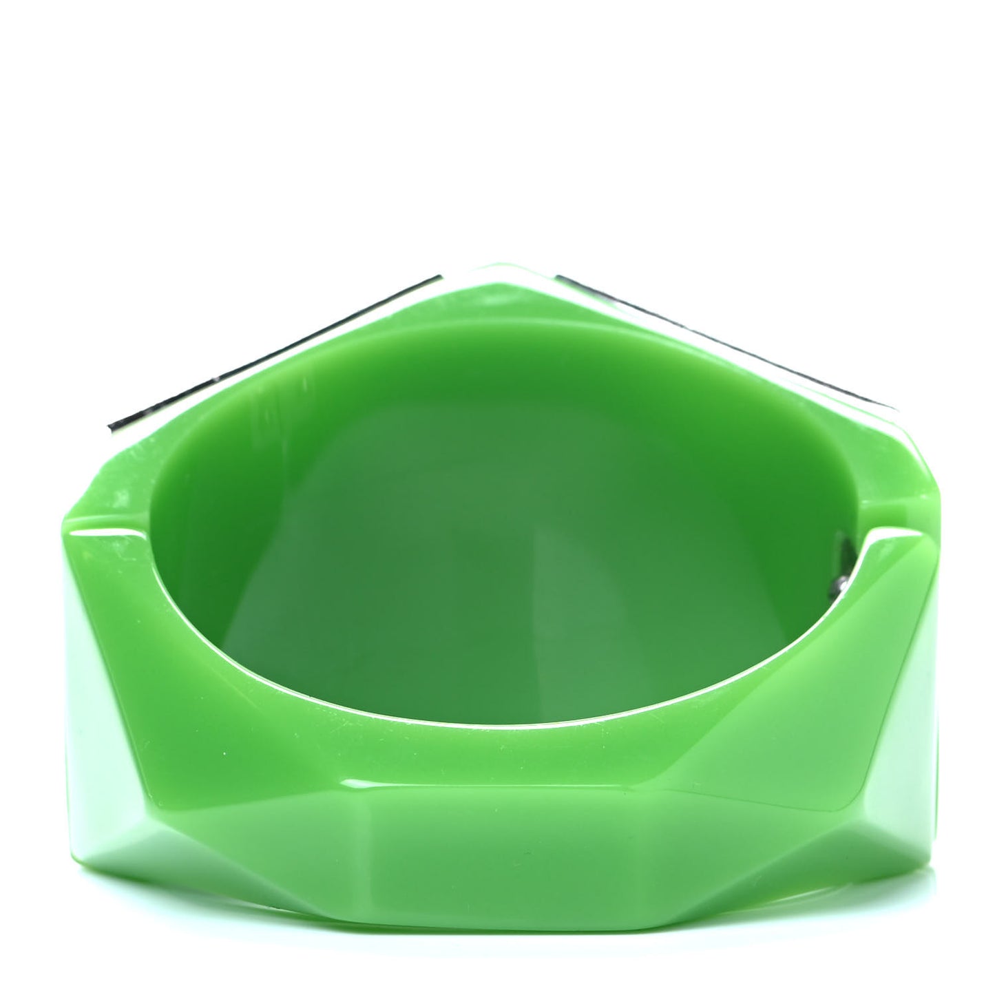 Resin Crystal CC Cuff Bracelet Green Pink