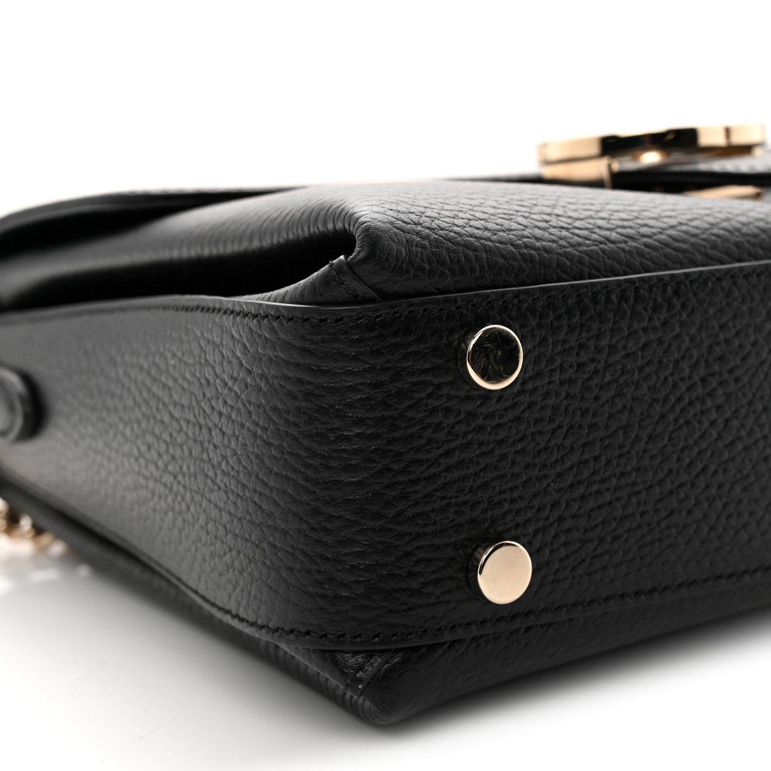 Gucci Dollar Calfskin Interlocking G Top Handle Shoulder Bag Black 9 of 10