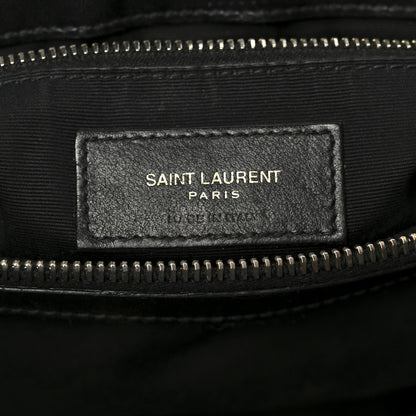 Saint Laurent Grain de Poudre Calfskin Y Quilted Monogram Medium Loulou Chain Satchel Black 7 of 11