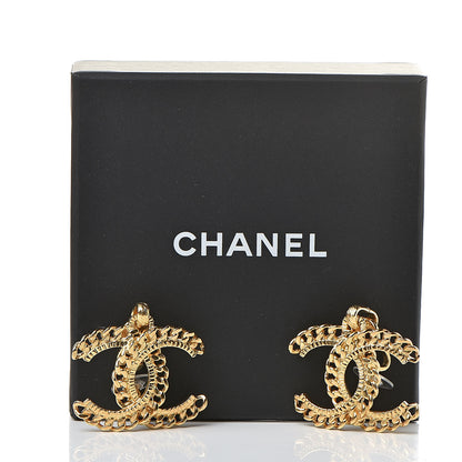 Chanel Metal CC Chain Drop Earrings Gold 5 of 5