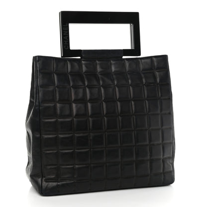 Chanel Lambskin Chocolate Bar Quilted Frame Handbag Black 3 of 10