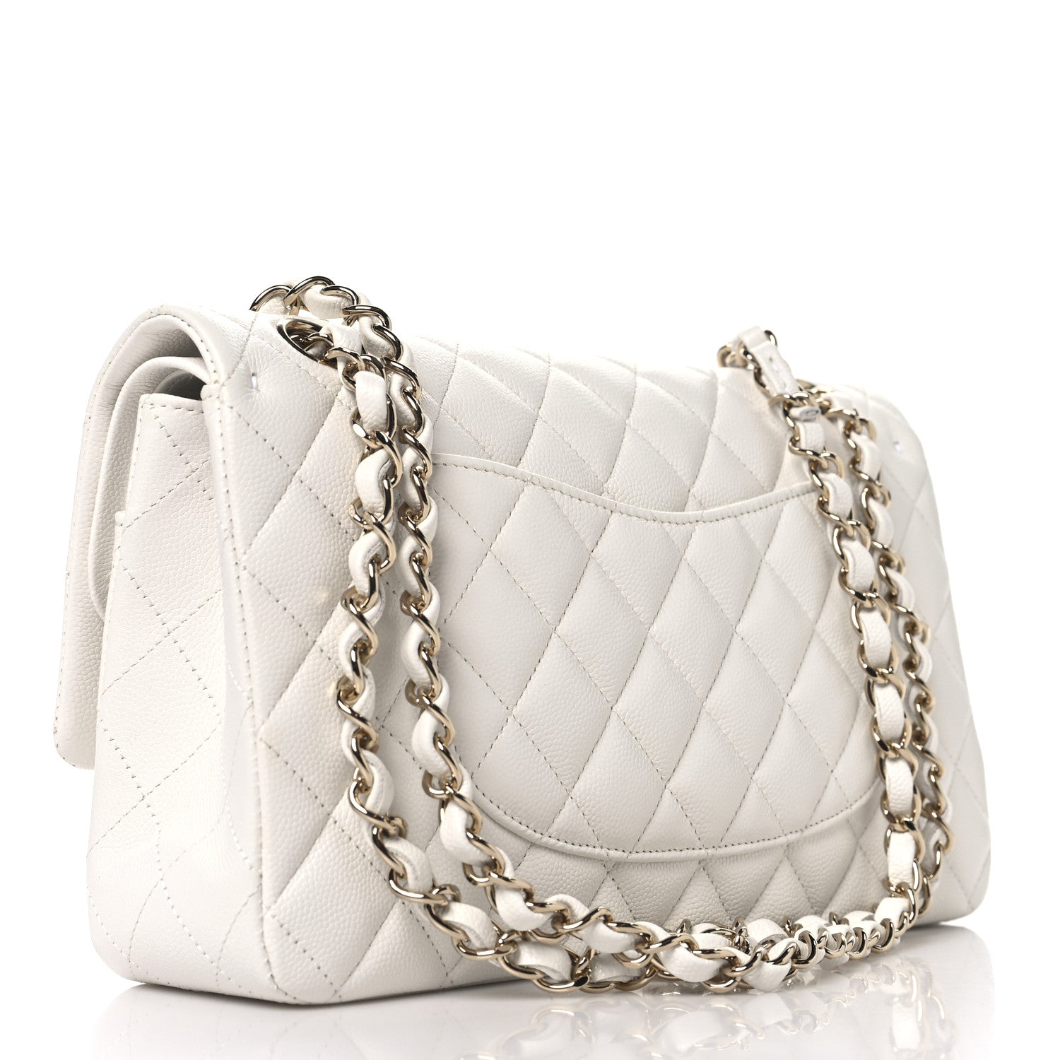 Chanel Caviar Quilted Medium Double Flap White 3 of 11