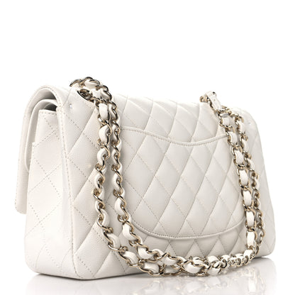 Chanel Caviar Quilted Medium Double Flap White 3 of 11