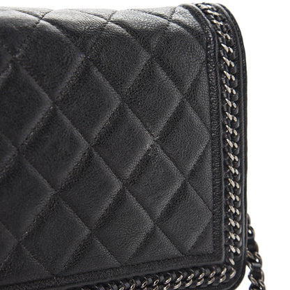 Chanel Calfskin Quilted Chain Around Boy Wallet On Chain WOC Black 9 of 10