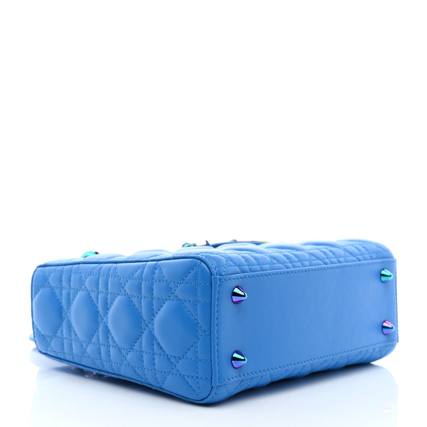 Lambskin Cannage Small Lady Dior Bright Blue