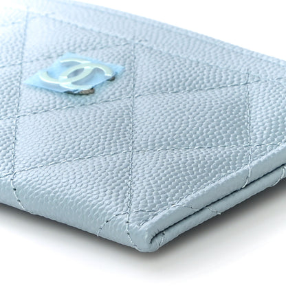 Chanel Caviar Quilted Card Holder Light Blue 11 of 13
