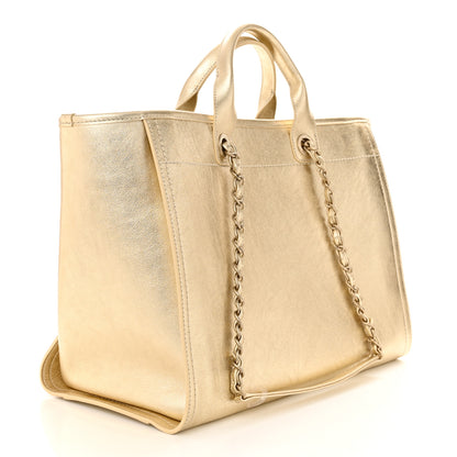 Chanel Metallic Calfskin Medium Deauville Tote Gold 4 of 12