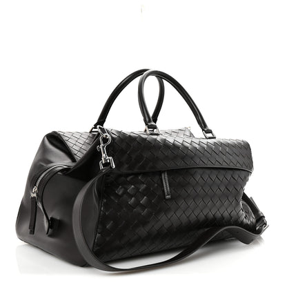 Bottega Veneta Nappa Intrecciato Zip Tape Weekender Bag Fondente 2 of 8