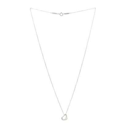 Tiffany Sterling Silver 11mm Elsa Peretti Open Heart Pendant Necklace 3 of 5
