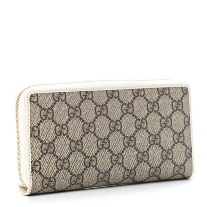 Gucci GG Supreme Monogram Azalea Calfskin Horsebit 1955 Zip Around Wallet Beige Ebony Mystic White 2 of 4