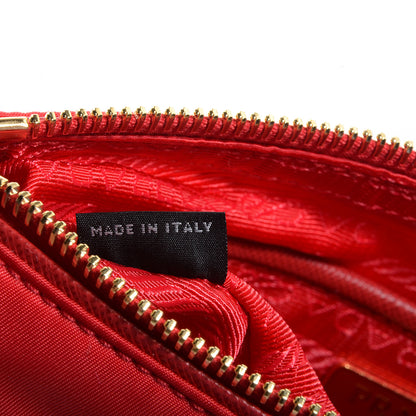 Prada Tessuto Nylon Saffiano Shoulder Bag Rosso 8 of 10