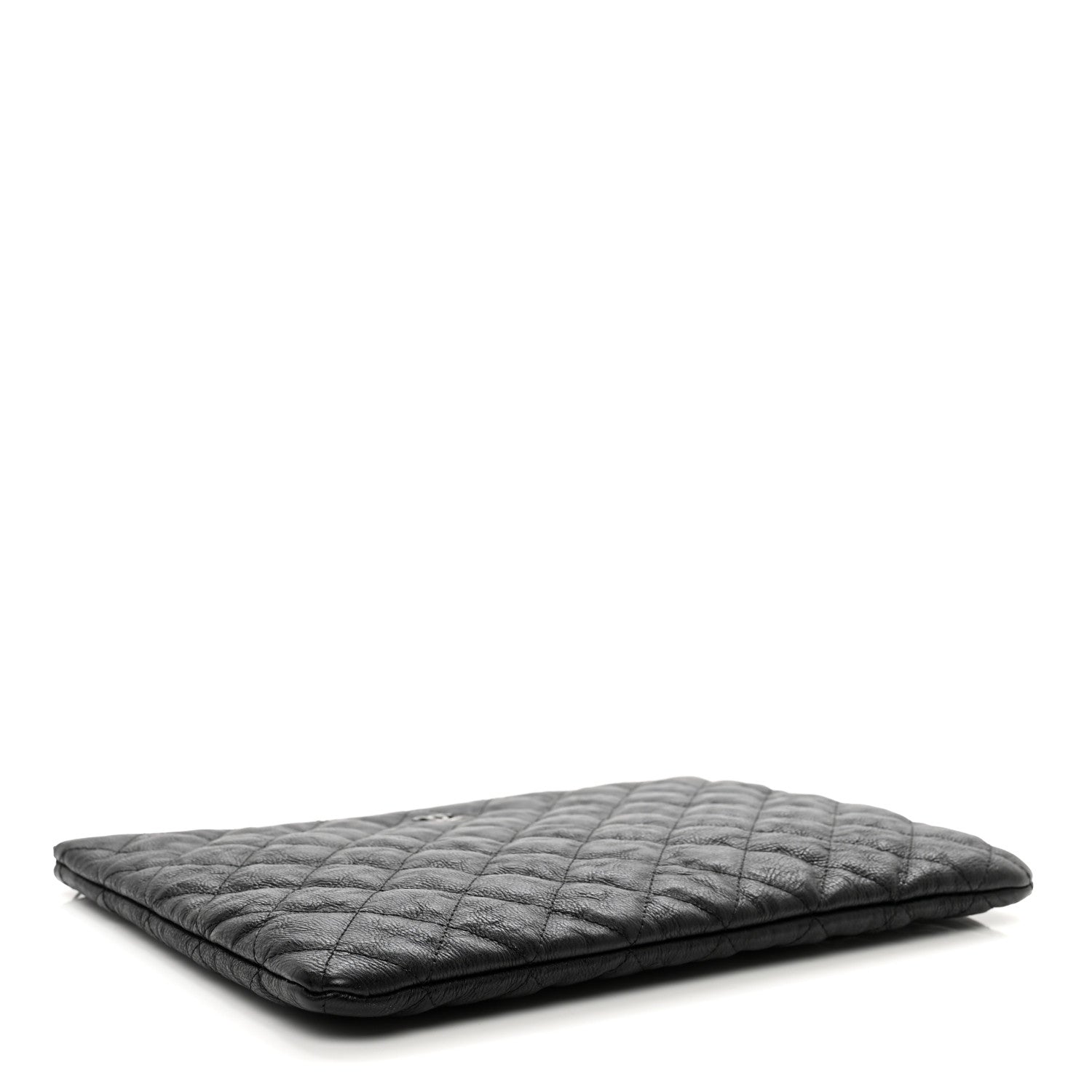 Chanel Crumpled Calfskin Quilted Medium Cosmetic Case So Black 4 of 7