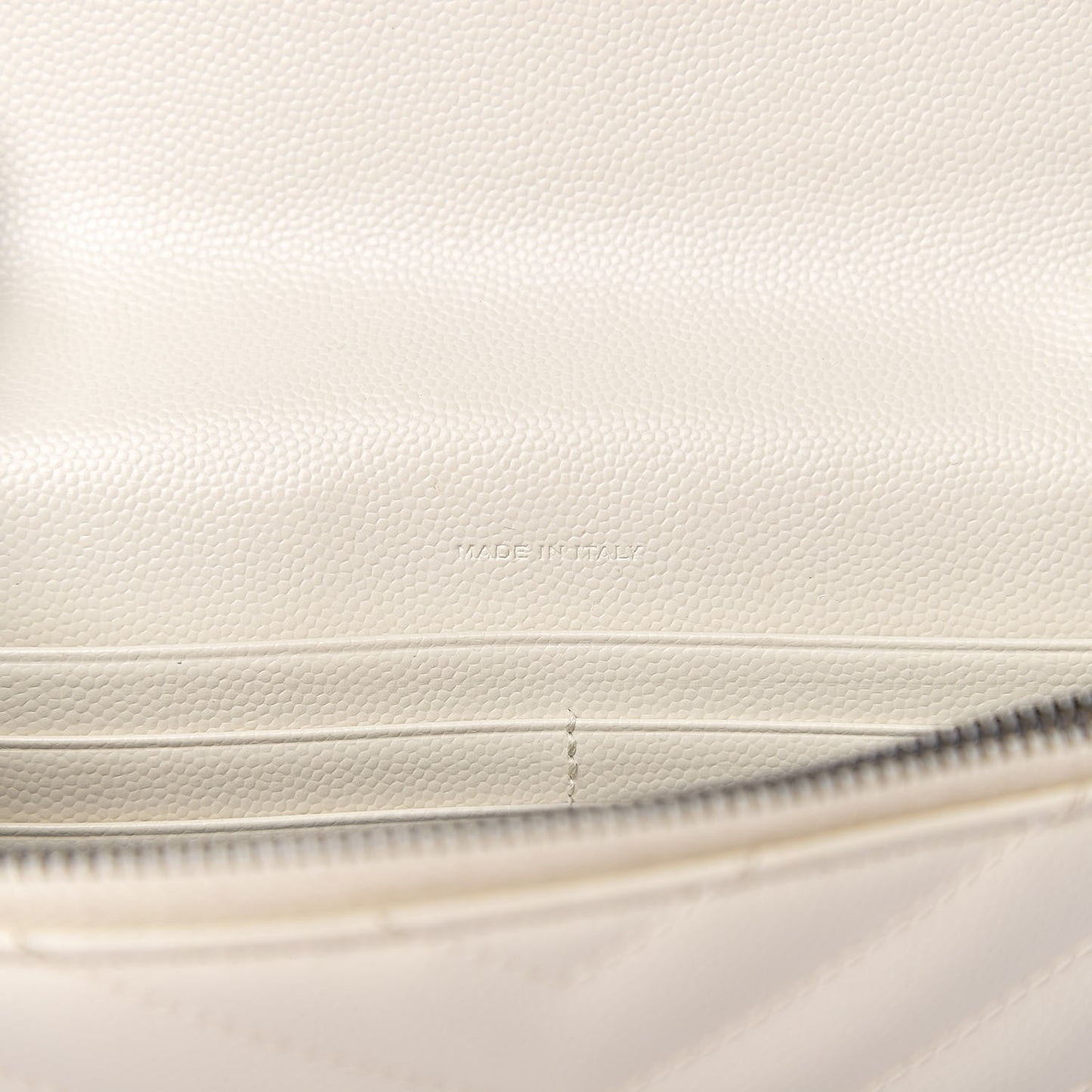Grain De Poudre Matelasse Chevron Monogram Envelope Chain Wallet Dove White