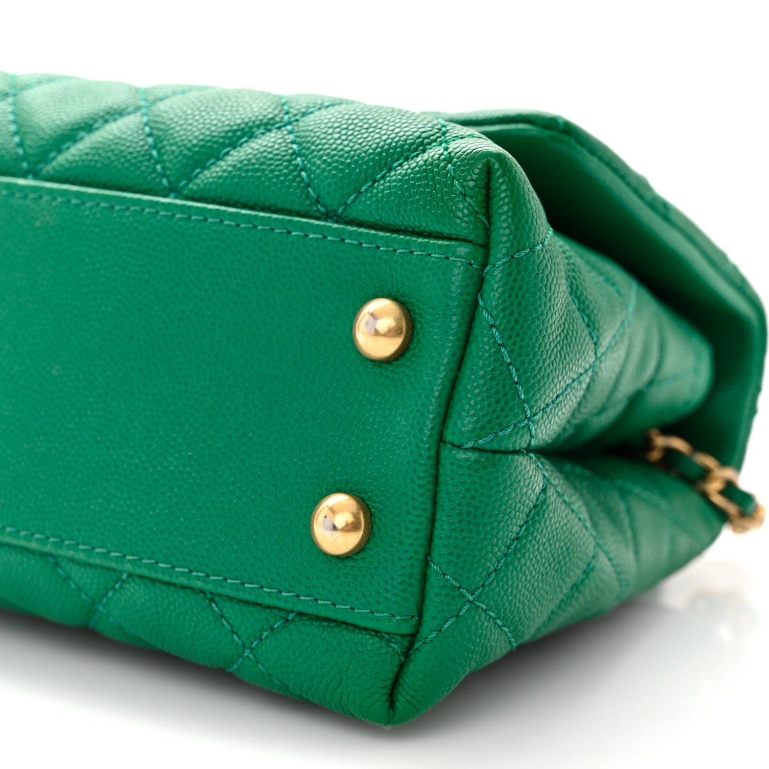 Chanel Caviar Quilted Mini Coco Handle Flap Green 10 of 10