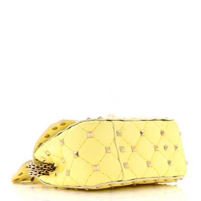 Valentino Garavani Calfskin Micro Rockstud Spike Shoulder Bag Yellow 4 of 10