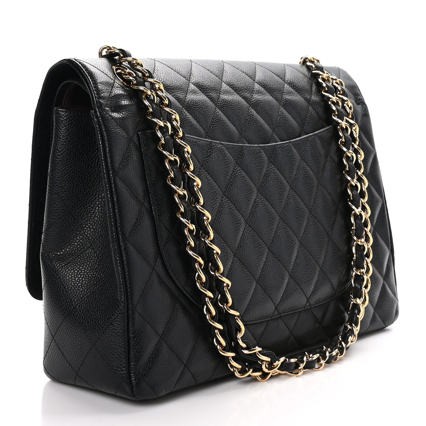 Caviar Quilted Maxi Double Flap Black
