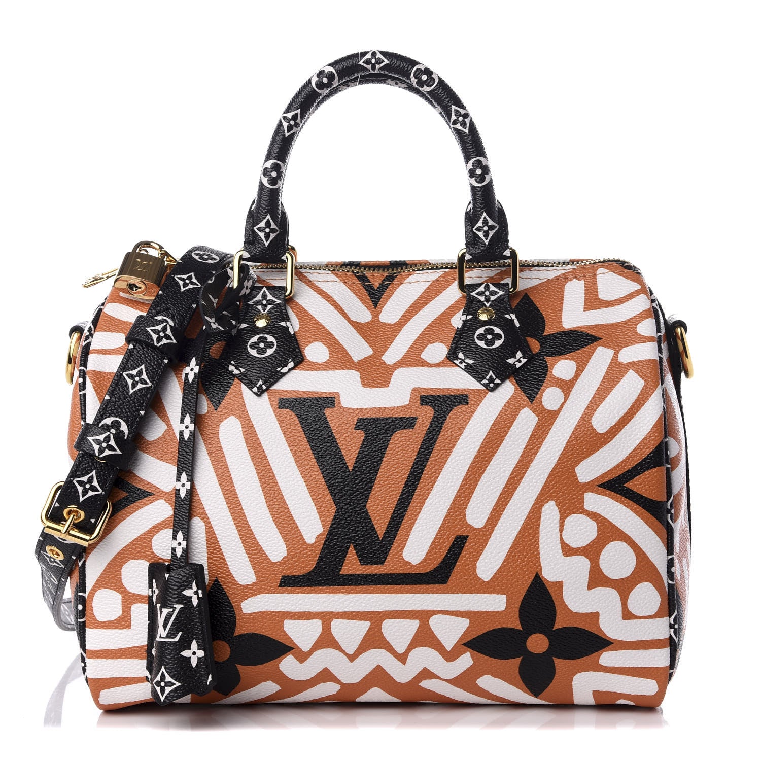 Louis Vuitton Monogram Giant Crafty Speedy Bandouliere 25 Creme Caramel 1 of 8