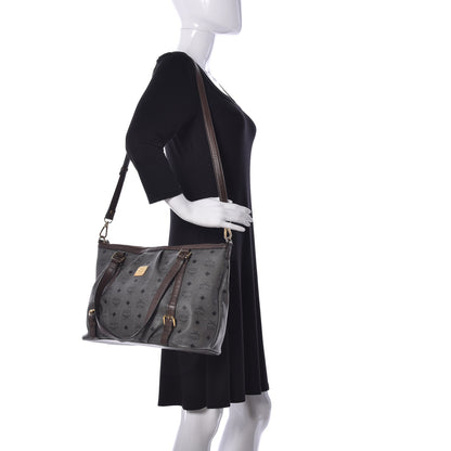 MCM Visetos Medium Essentials Shopper Tote Phantom Grey 2 of 9