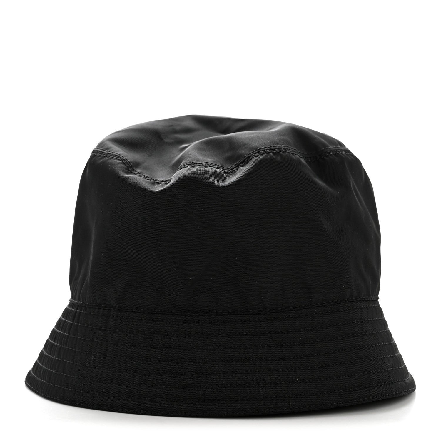 Prada Re-Nylon Metal Triangle Logo Womens Bucket Hat XL Black 1 of 11