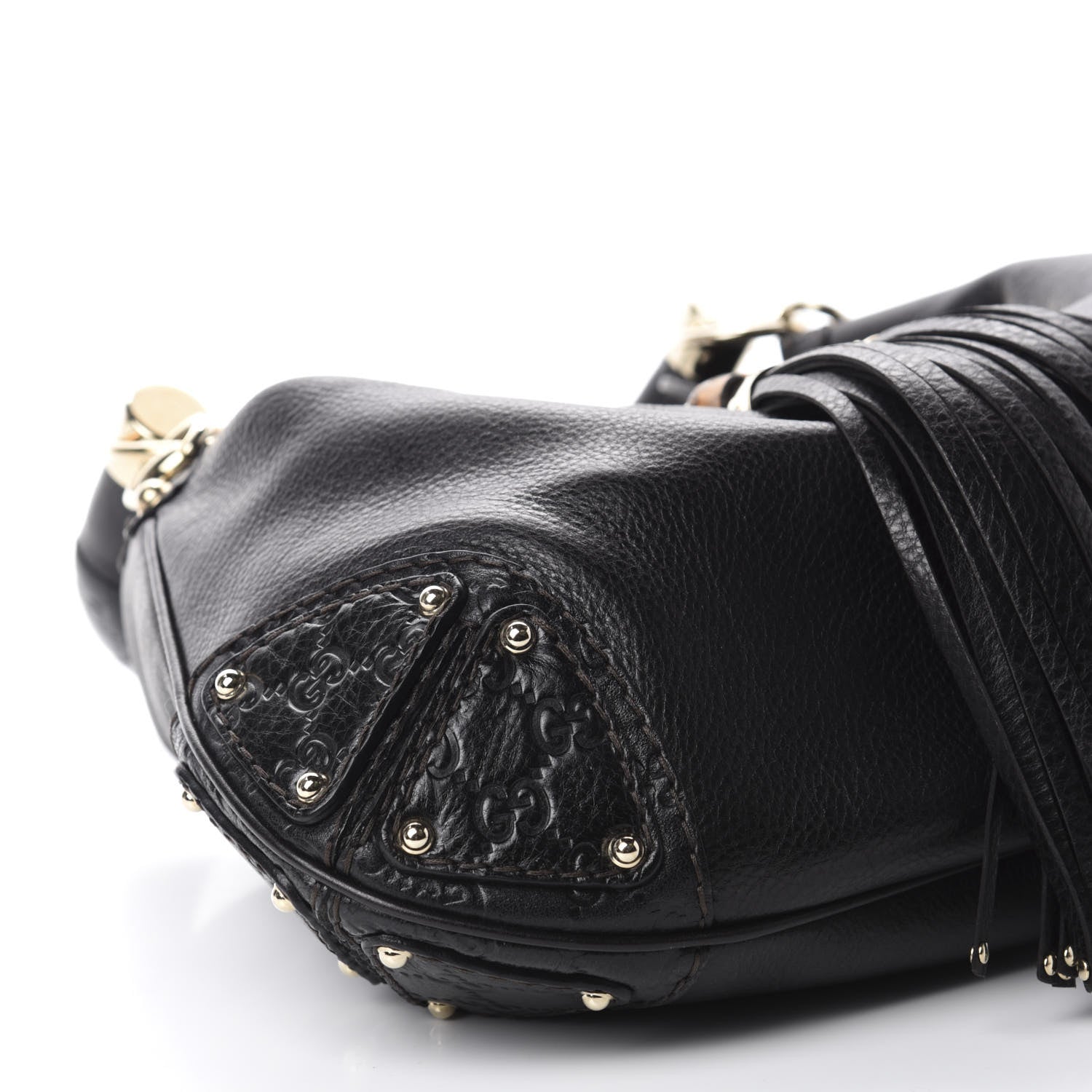 Gucci Calfskin Medium Indy Top Handle Hobo Black 6 of 10