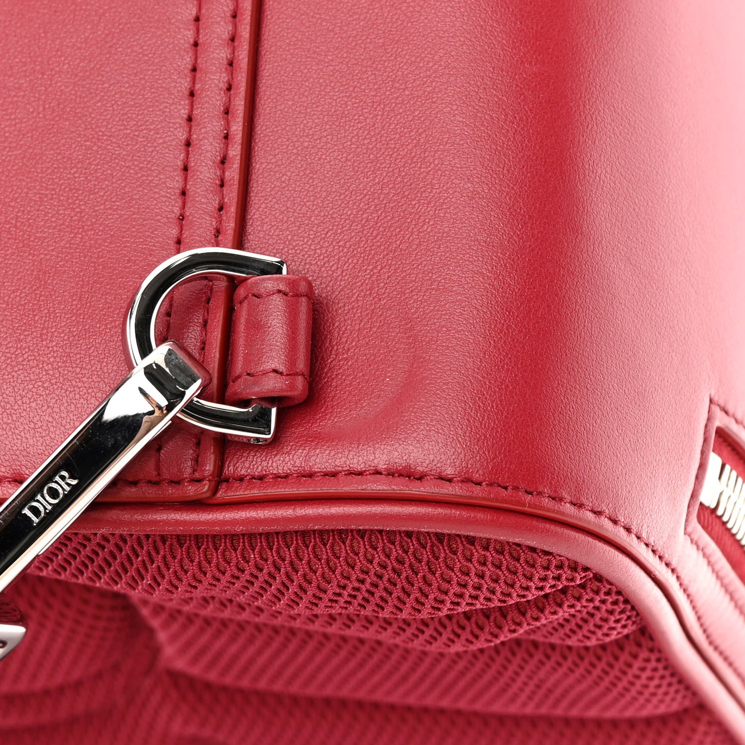 Christian Dior Calfskin Oblique Galaxy Perforated Marsupio World Tour Pelle Sling Red White 16 of 16