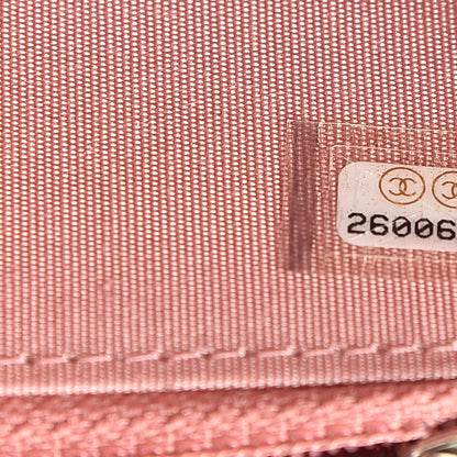 Chanel Ombre Patent Calfskin Quilted Small Zip Around Wallet Pink White 8 of 9