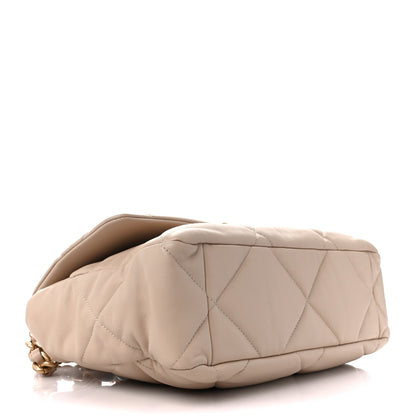 Chanel Lambskin Quilted Large Chanel 19 Flap Light Beige 4 of 10