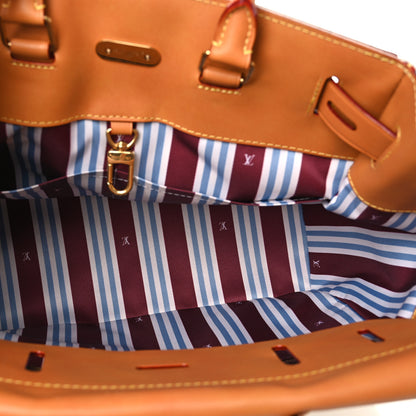 Louis Vuitton Calfskin Woven Embossed Monogram Steamer 30 Off White 5 of 10