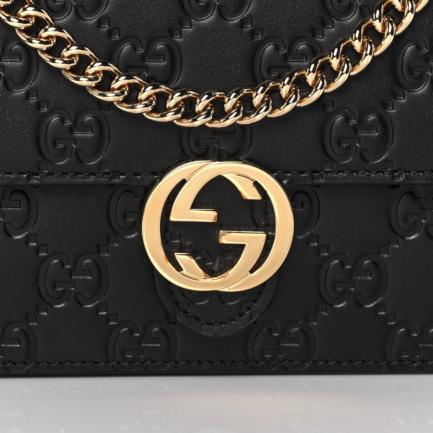 Gucci Guccissima Icon Chain Wallet Black 9 of 10