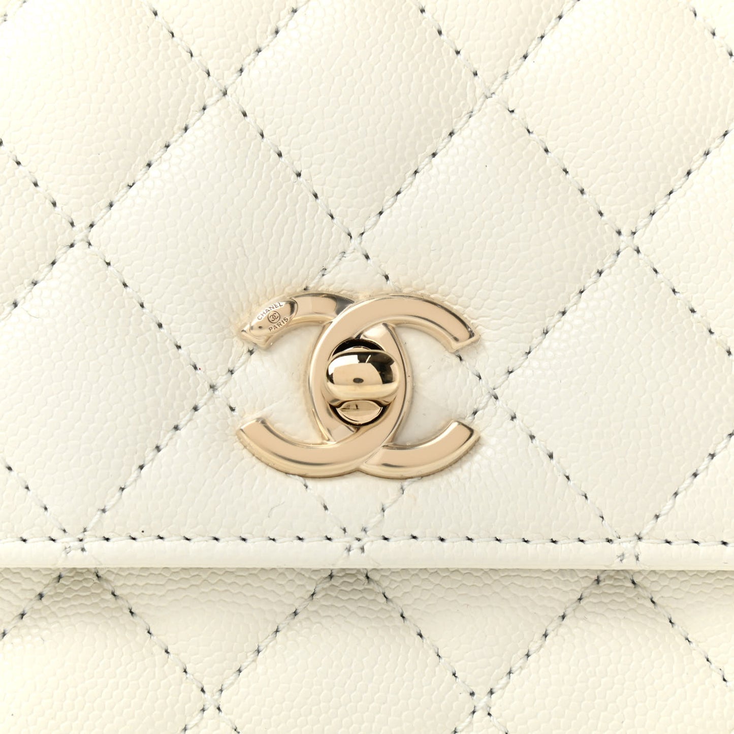 Caviar Quilted Extra Mini Coco Handle Flap White